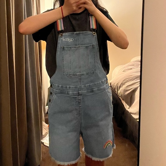 Denim short overalls - Picture 3 of 5